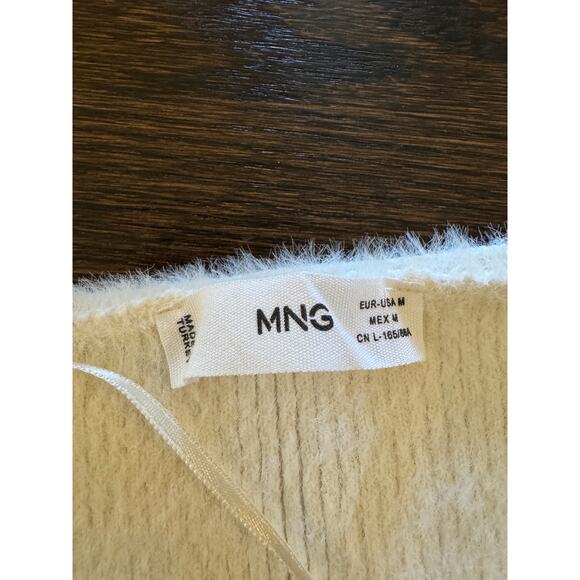 Mango Cropped Cardigan Sweater Ecru Medium $70 - Picture 4 of 4